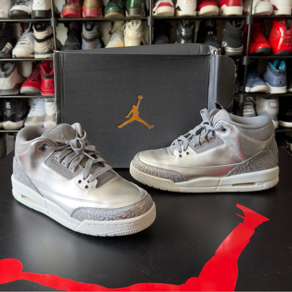 2017 Air Jordan 3 Retro ‘Premium Heiress Metallic Silver’ Size Women 10/Mens 9